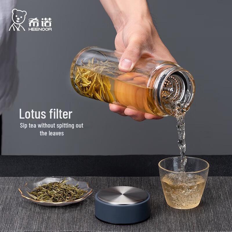 Xinuo Portable Heat-Resistant Glass Cup with Filter