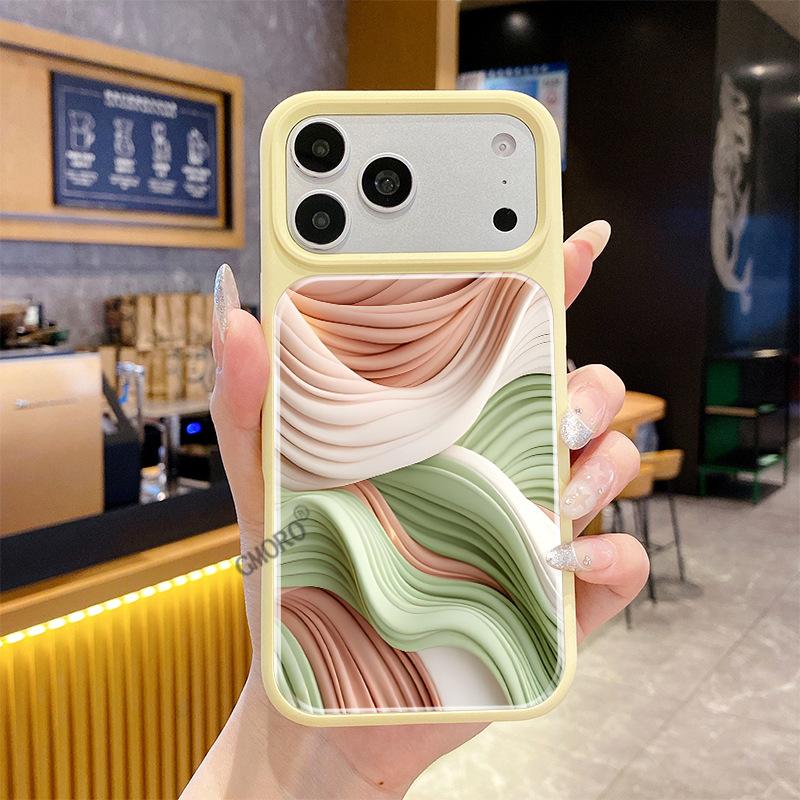 TK best-selling artistic flowing sand wave pattern phone case, Apple 17pm liquid silicone case, 16 high-value protective cover