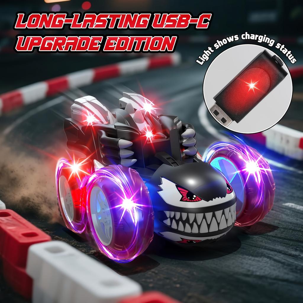 Durable RC Stunt Car for Kids with LED Light 360° Rotating Performances Indoor And Outdoor Play
