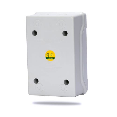 Mollom 4-Way Distribution Box with Busbar and Din Rail for Miniature Circuit Breakers (MCBs), IP66 Waterproof, Padlockable, Indoor/Outdoor Use