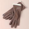 Warm gloves Three-line rabbit velvet men's and women's fashion cold-proof velvet outdoor cycling autumn and winter gloves