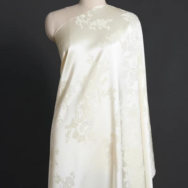 100x150cm Acetate Satin Jacquard Fabric Dress Shirt Silky Glossy for Apparel Sewing Craft Home Decoration Pillow Cushion