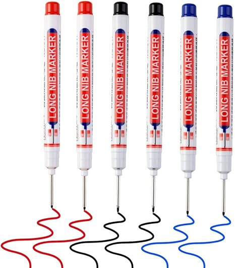 Long Head Deep Hole Marker, 20 mm Long Nose Nib Deep Reach Metal Marking Pen, Quick-drying Waterproof Permanent Pens