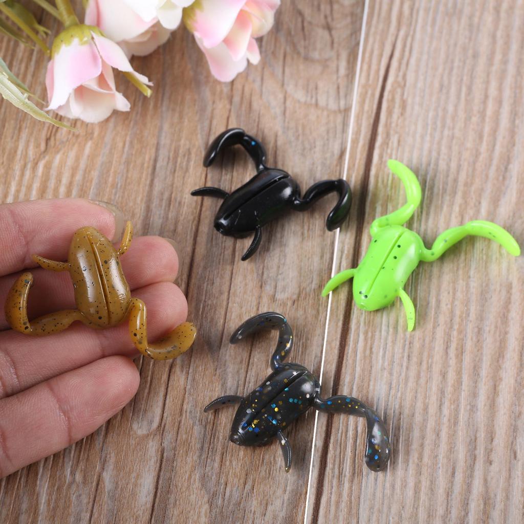 5Pcs Freshwater Fishing Frog Lures Soft Artificial Swimbait Floating Frog Lure for Outdoor Fishing Easy to Use