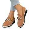 Damen Mokassins mit breiter Weite, Keilabsatz Slipper, Bequeme Arbeitsschuhe für Damen