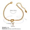 Gold Plated Letter Knot Charm Bracelet Women 26 Alphabet Initials Titanium Steel Luxury Minimalist Jewelry