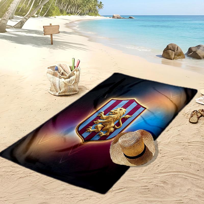 Asciugamano da Spiaggia con Stampa Calcio Aston Villa, Asciugamano Grande Morbido ad Asciugatura Rapida per Spiaggia Campeggio Nuoto