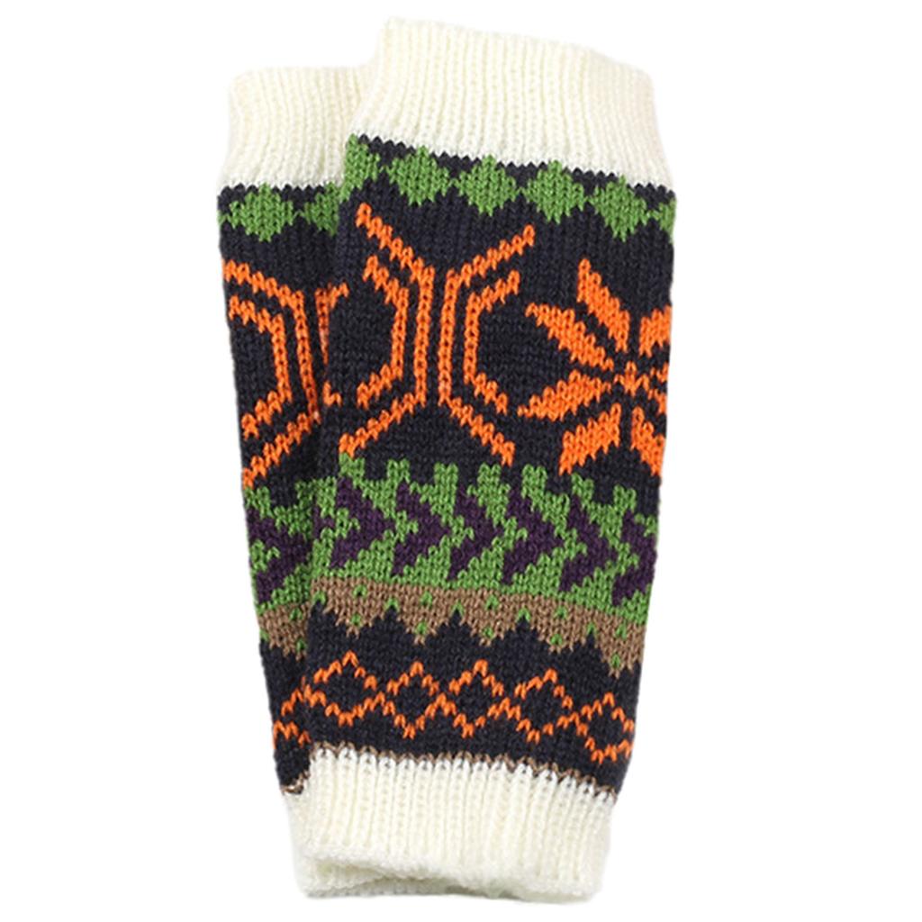 Christmas Pattern Mittens Stretchy Hand Gloves Female Winter Autumn Oversleeves Fingerless Gloves for Outdoor Activity
