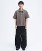 SLOW RECORD HOUSE Logo Check Short Sleeve Shirt_Brown