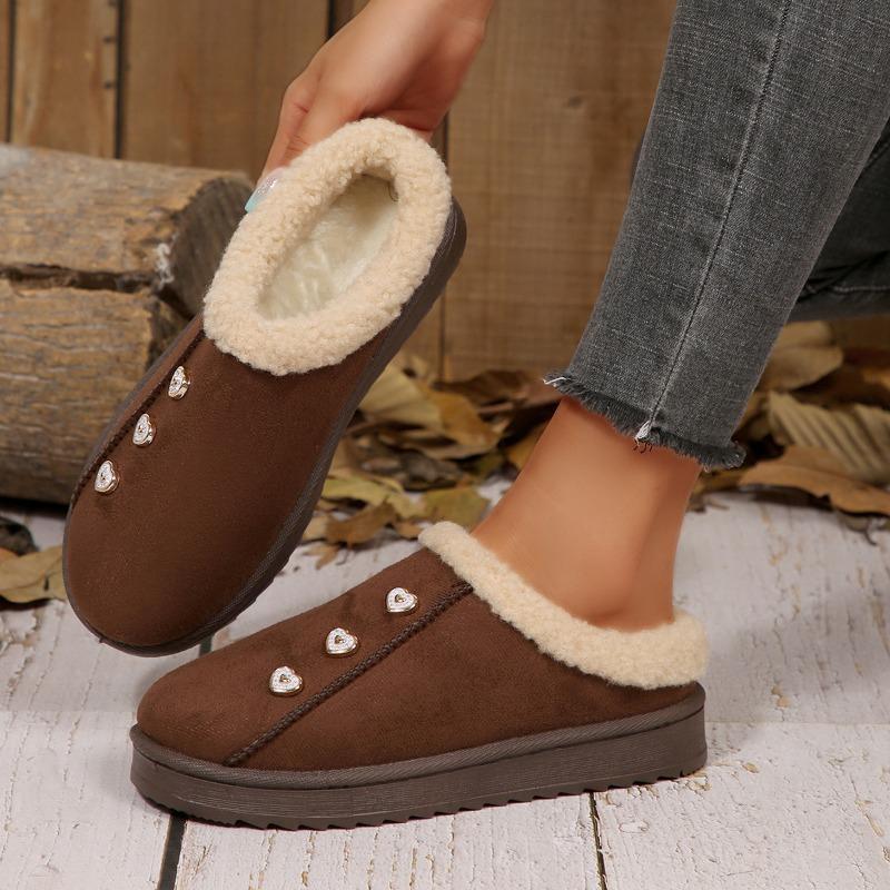 Women's Lazy Snowfield Boots Women's Winter New Fashion Baotou Fleece Warm Slippers Cotton Shoes