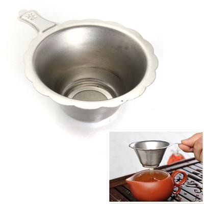 Kitchen Kungfu Funnel Leaf Filter Fine Mesh Tea Strainer Stainless Steel
