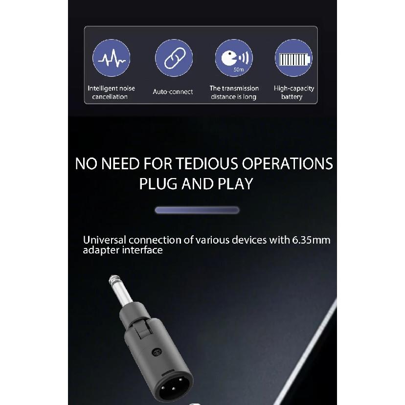 2.4g XLR Wireless Microphone System Transmitter and Receiver Suitable For Dynamic Microphones and 5V Condenser Microphones(M-04)