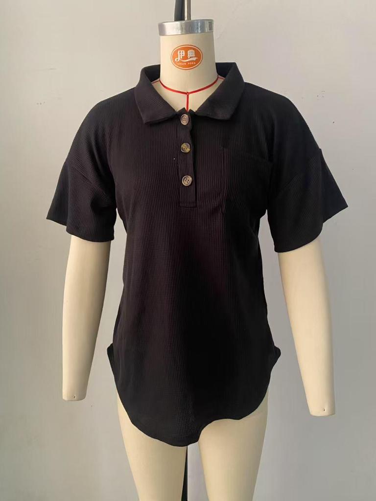 2025 Spring/Summer Women's Waffle Knit Shirt Top - European & American Bestseller