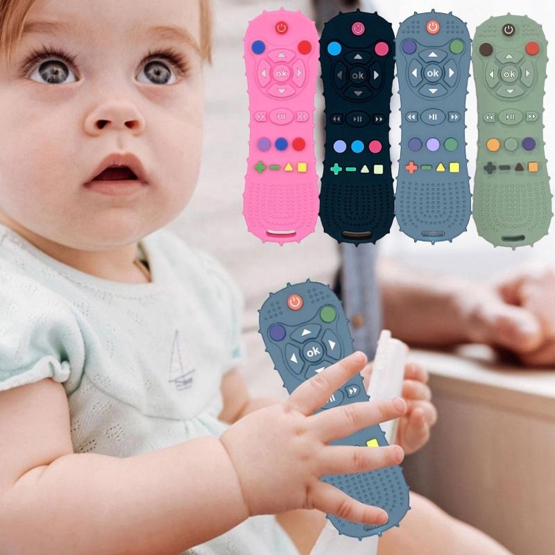 Infant Teething Toy With Colorful Buttons Soft And Chewy Food Grade Silicone 15*5cm