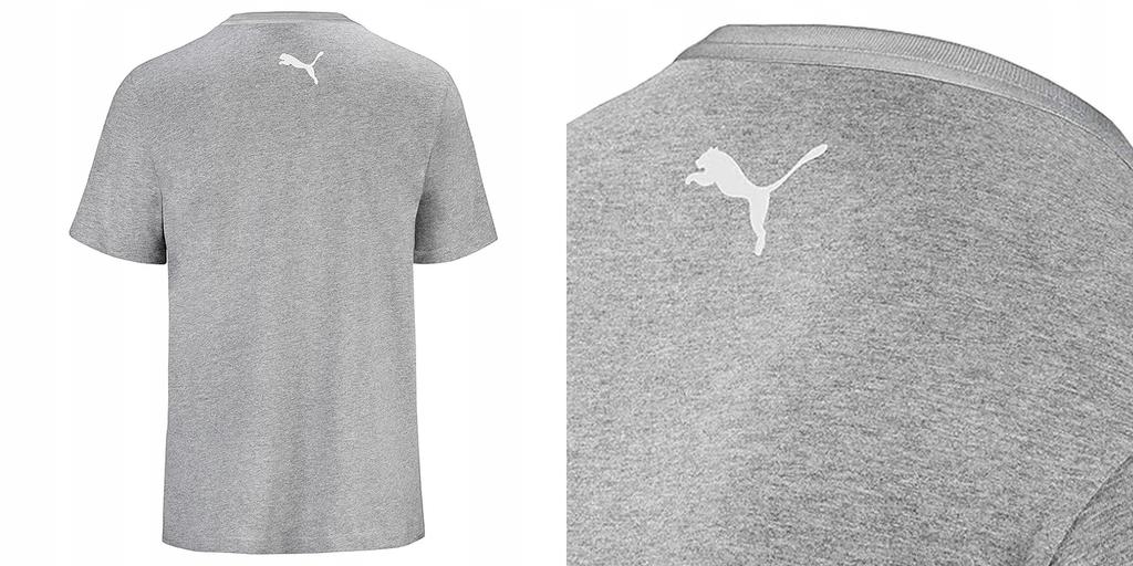 Y7749 Men'S Tshirt Short Sleeve Cotton Grey Puma Size M