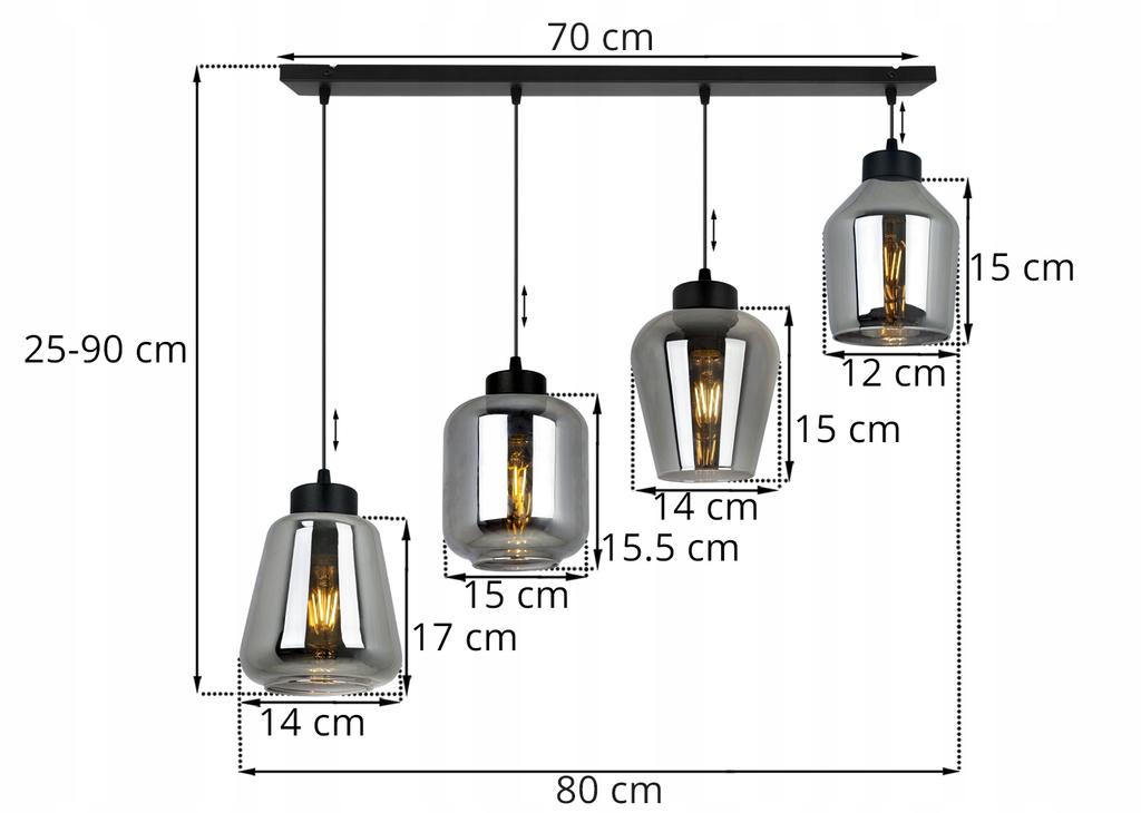 MODERN ELEGANT HANGING LAMP GLASS SHADE