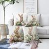 Easter Bunny Pillow Covers Decorate Polyester 100% Zipper Closure Printed Cushion Cases for Home & Office Decor Pillowcase