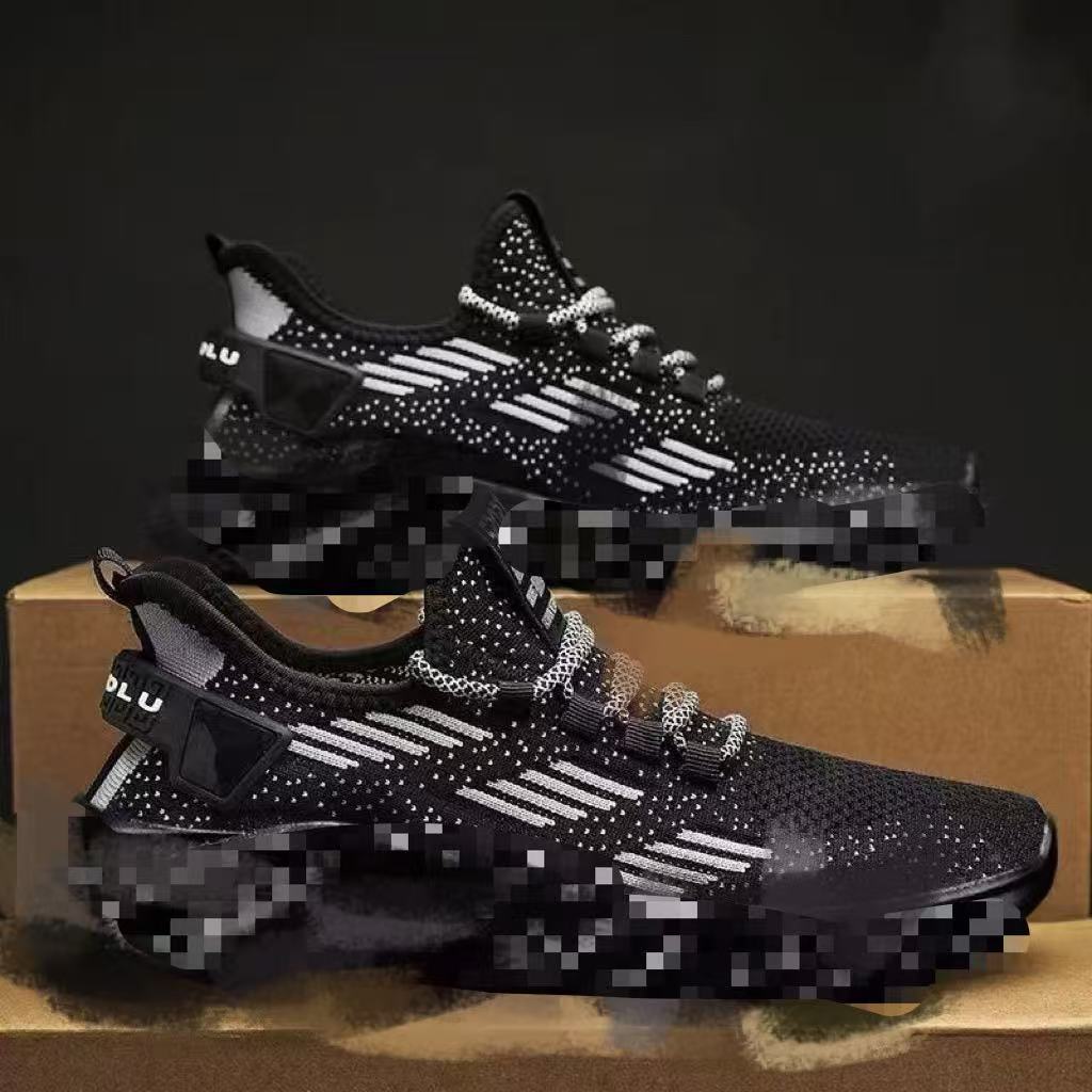 

New men s shoes fly-woven mesh sneakers breathable and lightweight casual sports running shoes soft-soled travel shoes men s 44