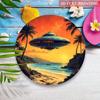 Metal Poster Wall Art UFO Retro Space Decor for Living Room