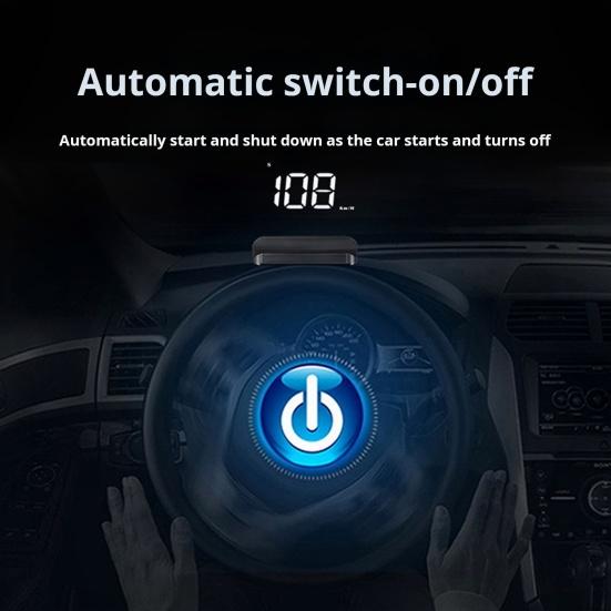 Car HUD Display OBD2 HUD Display GPS Speedometer Auto On/Off Easy Installation Water Temperature Gauge Motor Speed Safety Alarm Head-Up Display