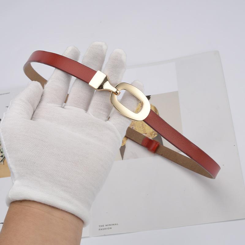 Ladies' Fine Leather Belt, Fashionable and Versatile Cowhide Belt, Women's Decorative Outer Belt, Pants Belt with Dress