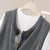 Women's Color-Block Embroidered Round Neck Vest