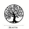 1pc Tree of Life Metal Wall Art - 11.02"x11.02" for Living Room, Bedroom, Study, Hall, or Church Decoration