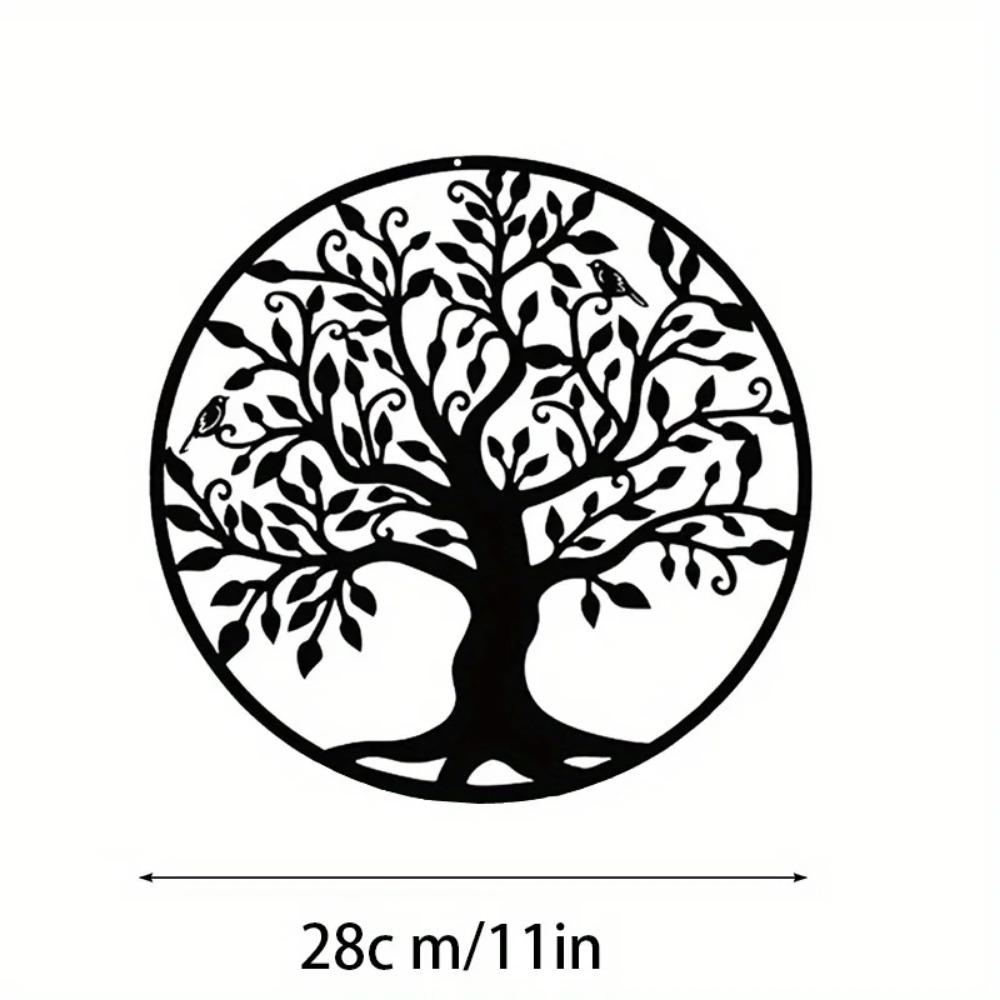 1pc Tree of Life Metal Wall Art - 11.02"x11.02" for Living Room, Bedroom, Study, Hall, or Church Decoration