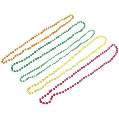 Fiestas Guirca Womens/Ladies Neon Beaded Necklace (Pack of 4)