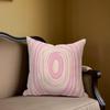 Pink Swirl Square Jacquard Pillow Cover for Sofa Office Waist Cushion Cover Home Decorative Pillowcase