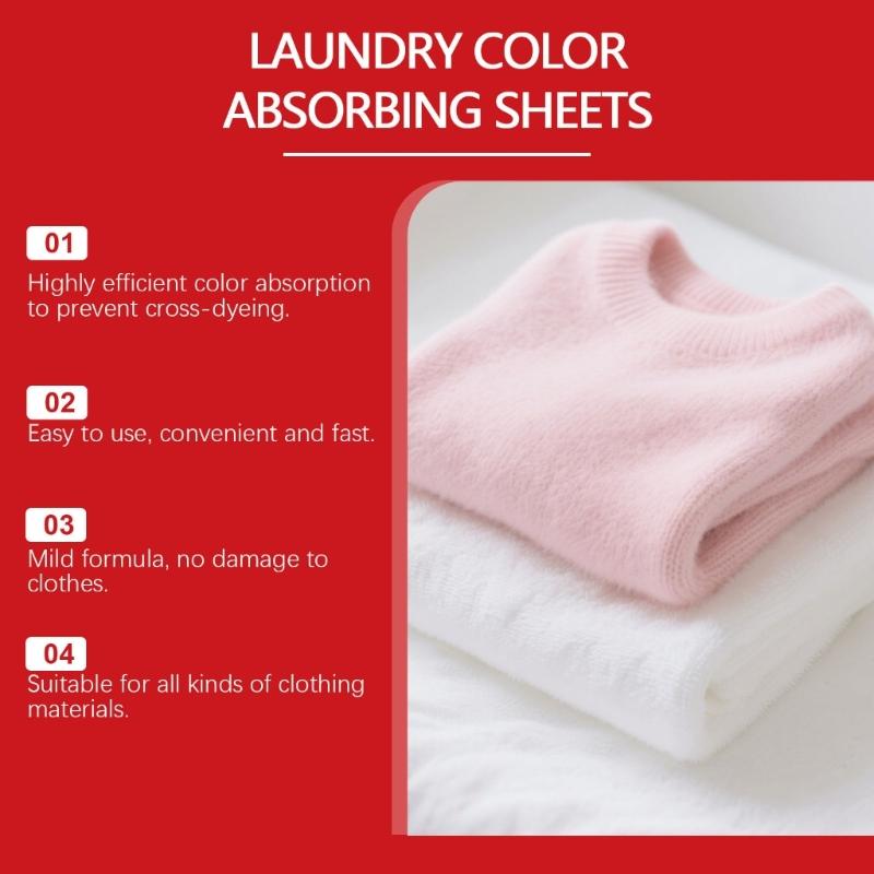 Recyclable Color Team Sheet Ceases Color Migration in Washer Long Permanent Fabric Security for Multiple Colored Laundry