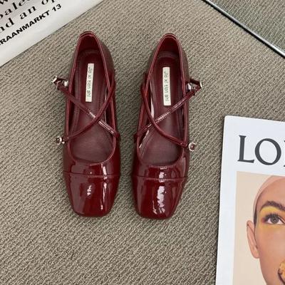 Módní boty Mary Jane pro ženy dámské boty vysoké podpatky elegantní společenské lodičky hranatá špička pásek s přezkou hranatý podpatek boty zapatos mujer