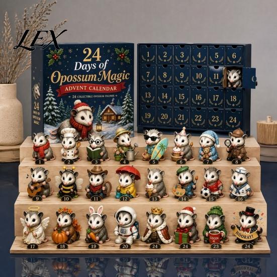 Winter Home Decor Accessories 24 Days of Highland Cow Magic Advent Calendar, Unique Mini Surprising Box Figures, Farmhouse Holiday Decor, Christmas