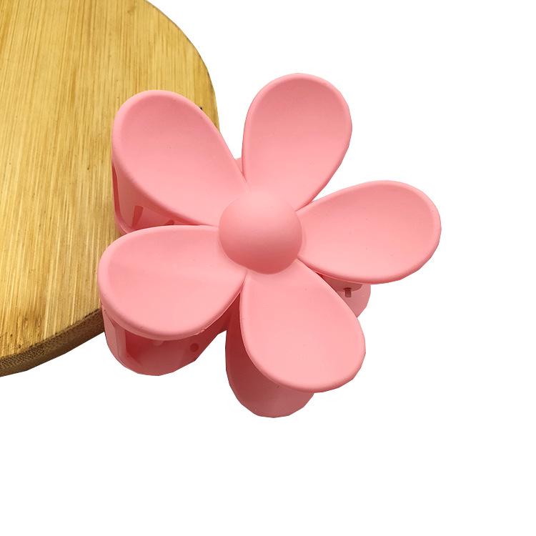 Matte Flower Hair Claw: Five-Petal Clip for Updo & Ponytail