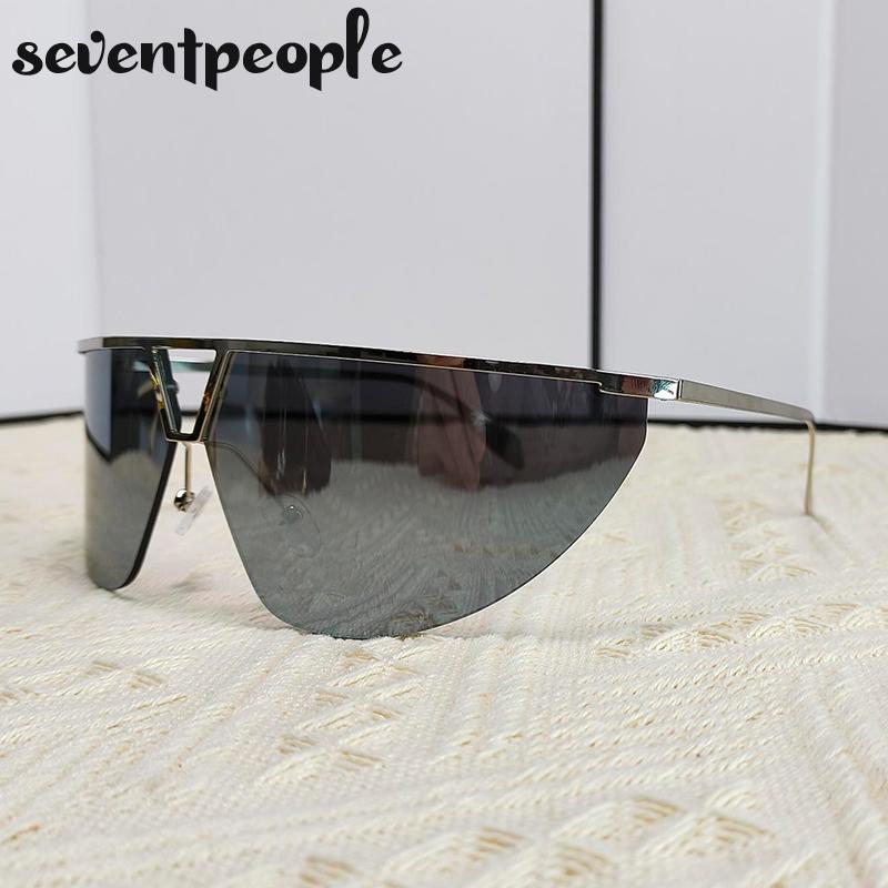 Sports Steampunk Shield Sunglasses Women Men Luxury Brand Design Y2K Punk Goggle Sun Glasses For Male Semi-Rimless Eyewear