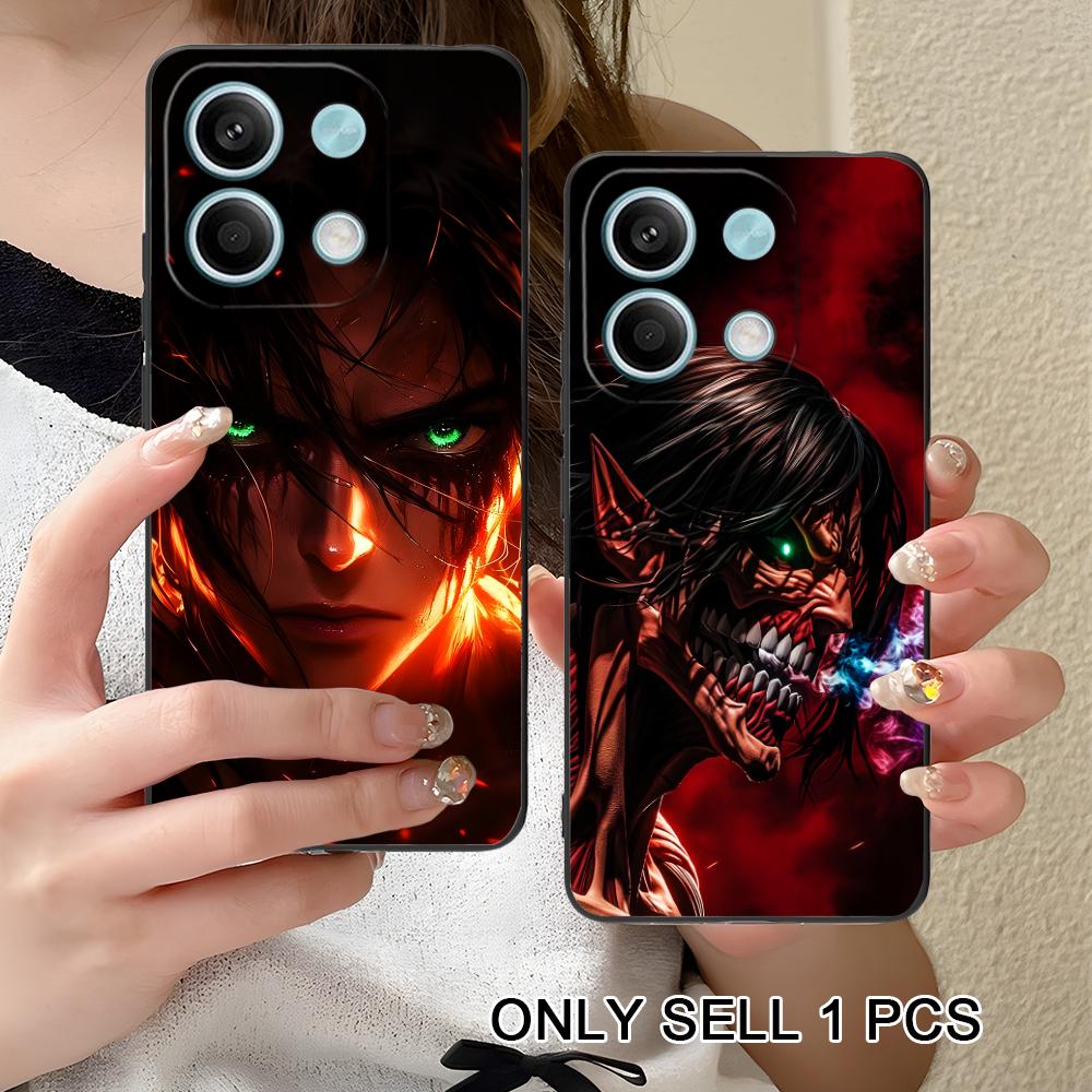 AOT Eren Yeager Matte TPU Mobile Phone Case for Xiaomi Redmi 15 14 13 12 A5 3 2 1 C Plus 4G 5G Colorful Printing Cover