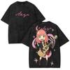 Harajuku Y2K Oversized Washed Summer Short Sleeve Men's T-Shirt With Rem Print From Re:ZERO Anime Women And Men T-shirt