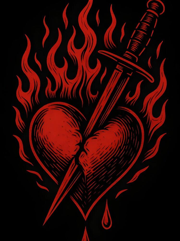 Heart In Flames and Chains Classic T-Shirt