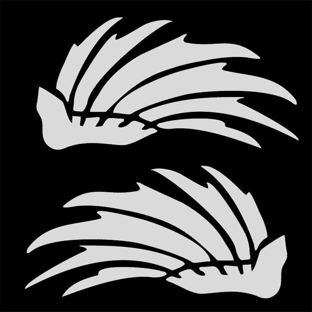 2Pcs Creative Helmet Sticker Wings Feathers Design Removable Vinyl ReflectionDecal for Motorcycle Electric Bike Decoration