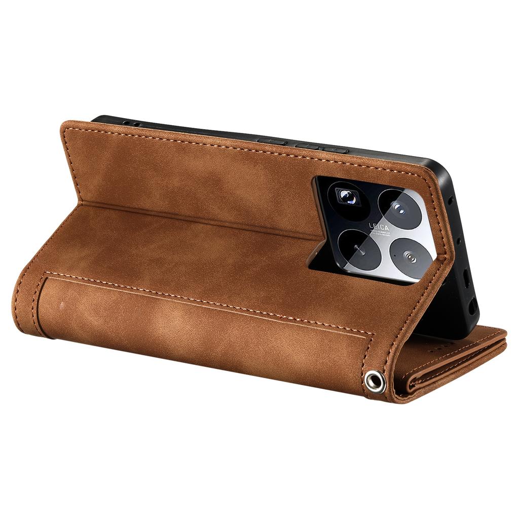 For Xiaomi 15 Pro Case PU Leather Phone Cover with Zipper Wallet 9 Card Slots