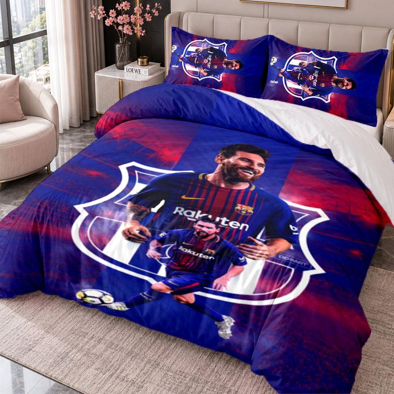 Messi 3Pcs Bedding Set Duvet Cover With Two Pillowcases For Bedroom Home Decoration