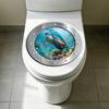 3D Sea Turtle Toilet Sticker Undersea Submarine Window Pattern Self-Adhesive Toilet