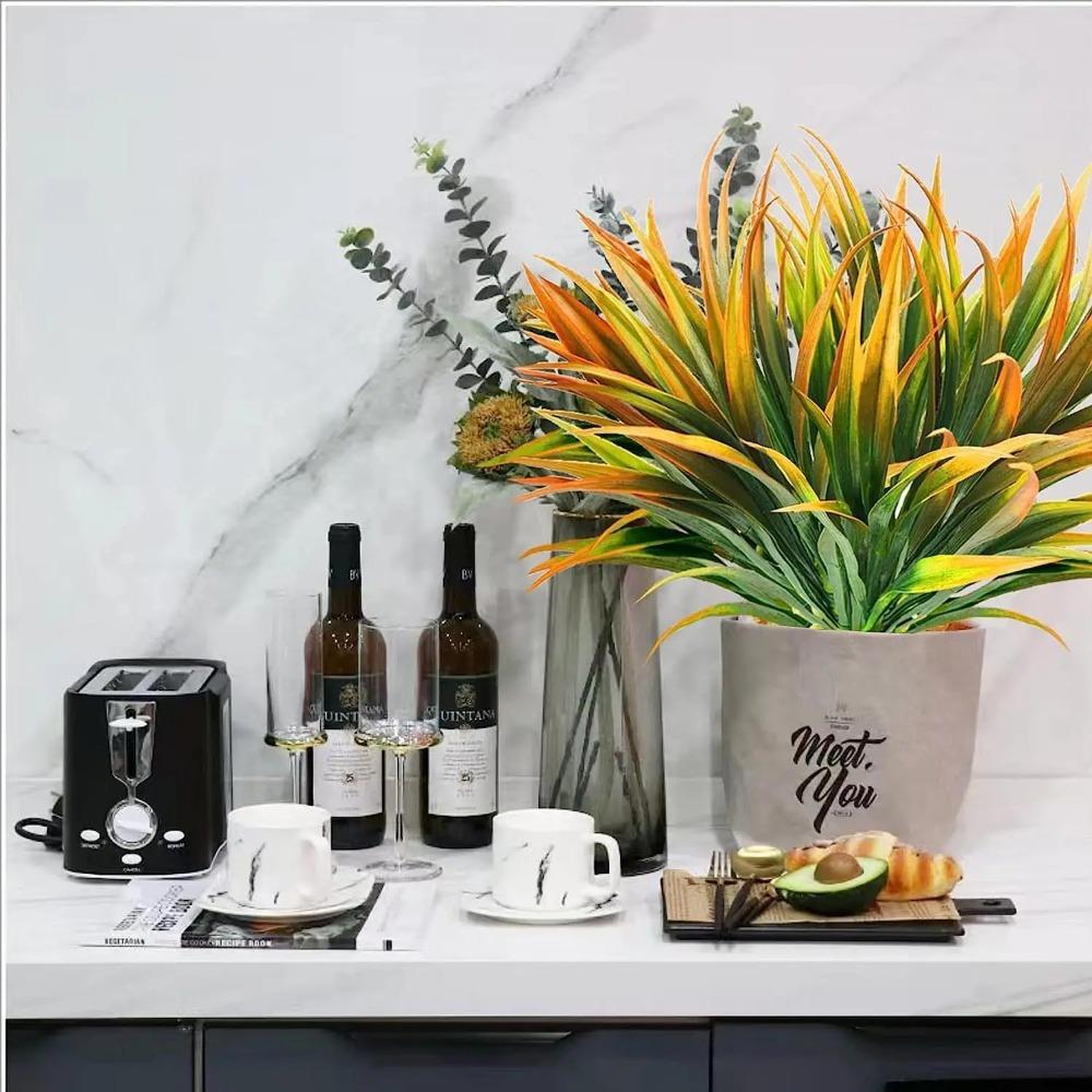 1 Stück 14 Blätter Frühlingsgras für Weihnachtskranz Heim Outdoor Gartendeko Hochzeitsbogen Zubehör Scrapbook Künstliche Pflanzen