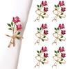 6Pcs Napkin Rings Rose Flower Napkins Holder For Wedding Dining Table Decoration Home Napkin Rings 6.5x4cm Table Decorations