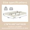 Modern Minimalist Bed Frame, 160x200 cm, Beige, Dutch Velvet Fabric, Bedroom Furniture. Excludes Gas Lift Mechanism, Headboard, and Mattress.
