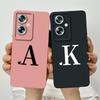 For Oppo A79 Case OPPO A79 5G Phone Case Oppo A79 Cover OPPO CPH2553 Cute Initial Letters Square Silicone Shockproof Back Cover