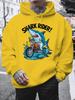 Shark Rider Printed Hooded Sweater Men's Street Loose Multicolor Couple Hoodie