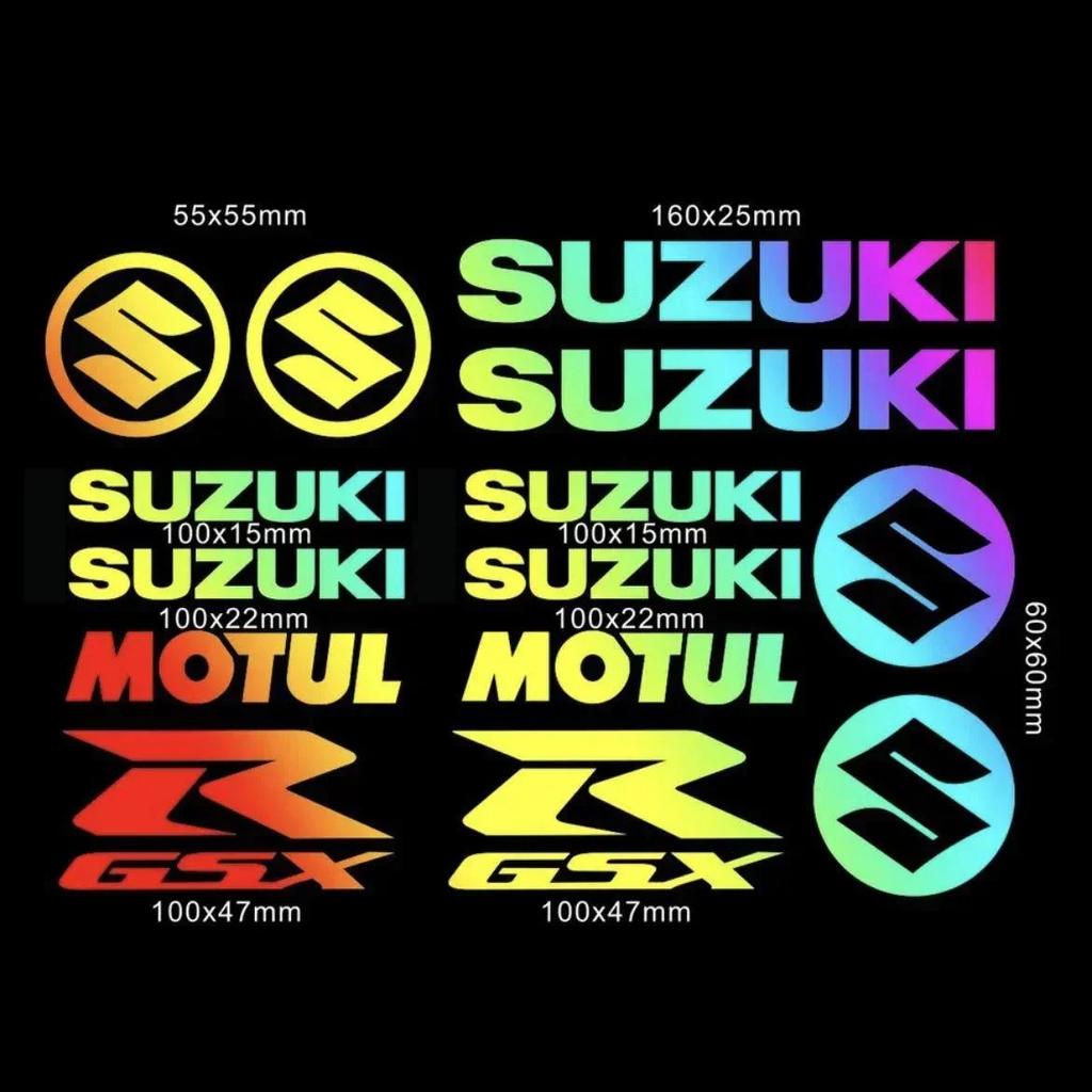 For Suzuki Motorcycle Decal Set Reflective Vinyl Helmet Emblem Kit for Gsxs 600 750 1000 Body Logo Stickers Vehicle Decor 1set