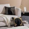 Cartoon Black Cool Cat Pattern Pillow Case Printing Pillowcase Living Room Sofa Cushion Cover Bedroom Room Decor