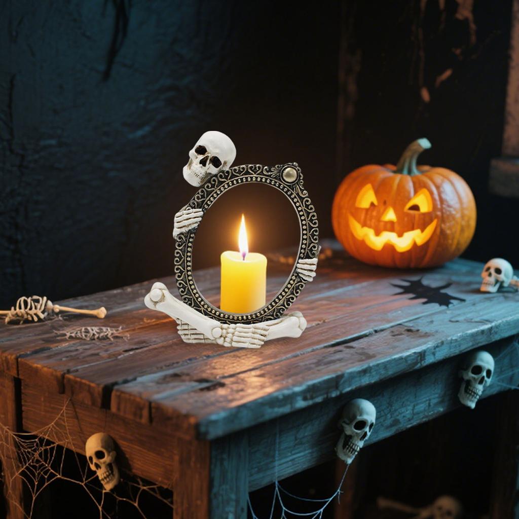 Resin Skull Picture Frame Ornament Skeleton Frames Decoration Halloween Home Party Centerpieces For Theme Event